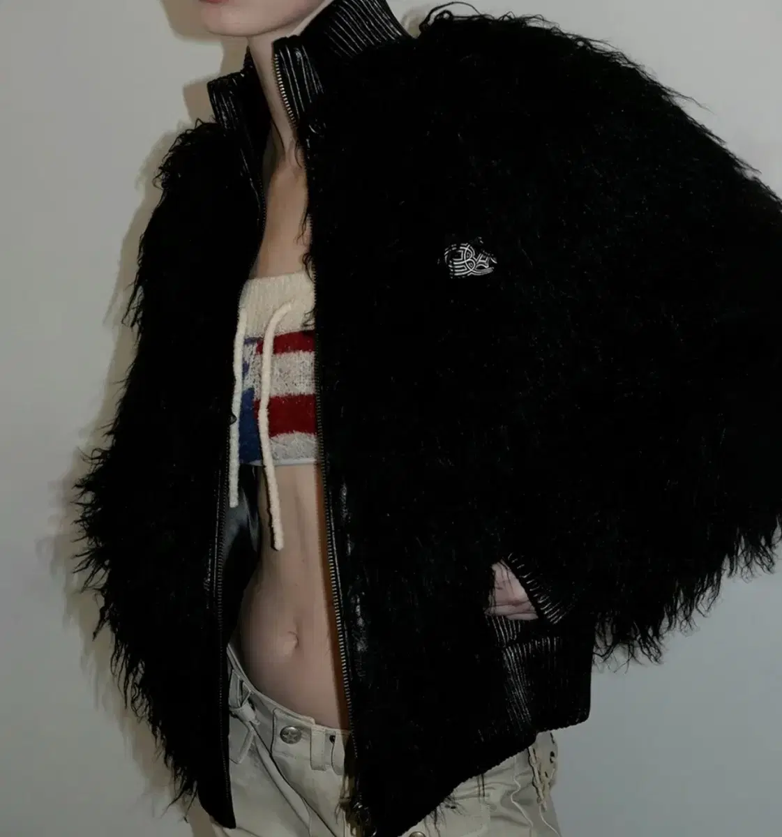 스컬프터 퍼지켓 Faux Mongolian Shearling Jacket